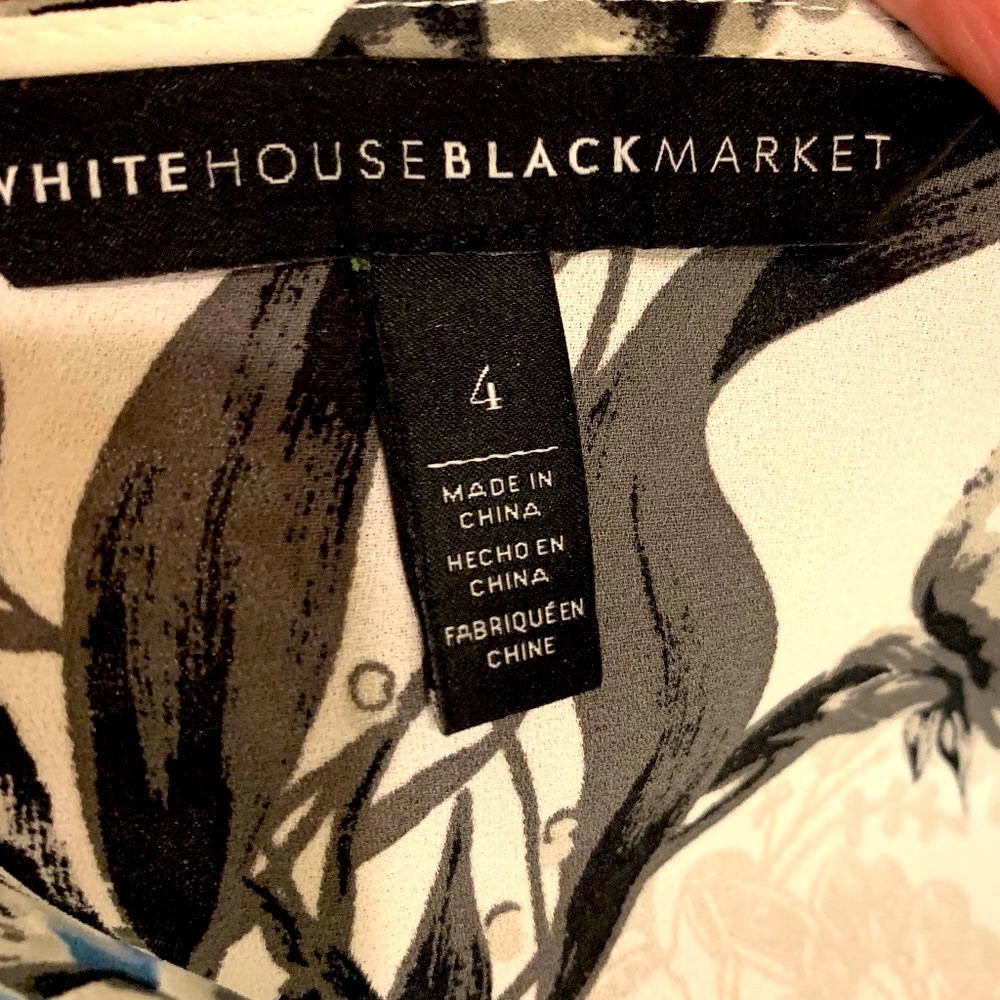 💥EUC💥 White House Black Market Floral Print Blouse - Size 4 - Picture 14 of 16